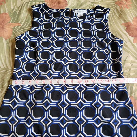 Liz Claiborne Geometric Print Sheath Dress Blue 10 - Picture 12 of 15